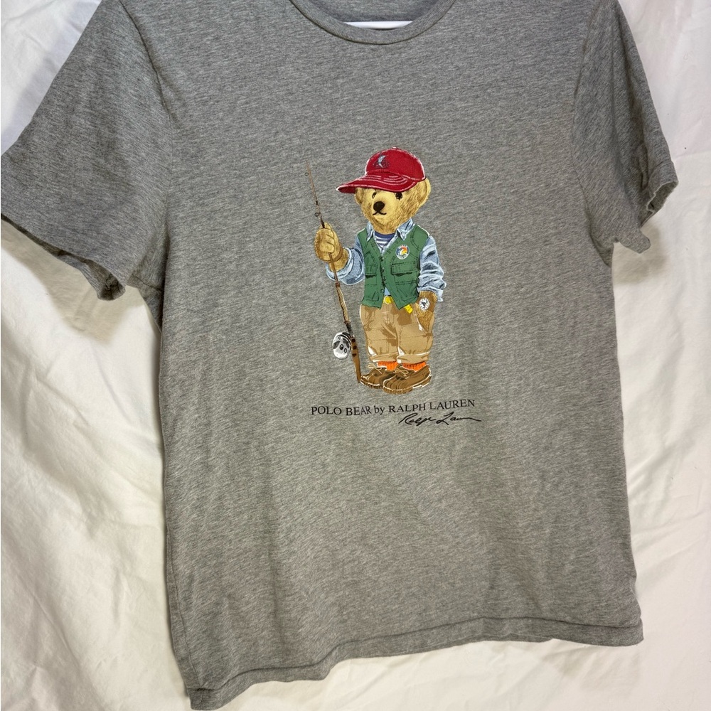 Ralph Lauren men’s Gray Polo Bear Fishing T-Shirt